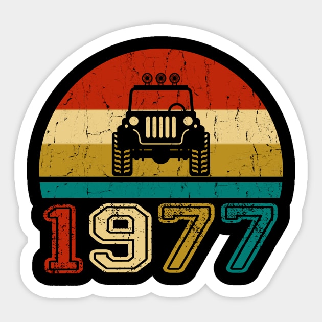 Vintage Jeep 1977 Birthday Jeep Gift Sticker by Superdadlove